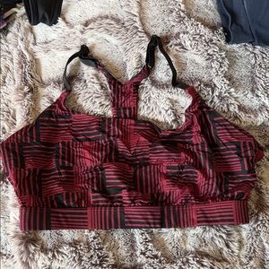 MeUndies Red and Black Patterned Sports/Lounge Bralette